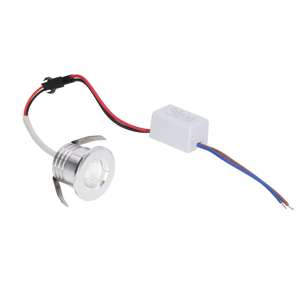 Mini Recessed COB Spotlight Stable Heat Dissipation LED Recessed Ceiling Spotlight 3W Silver Lamp Body AC85‑265V Natural Light 4000K