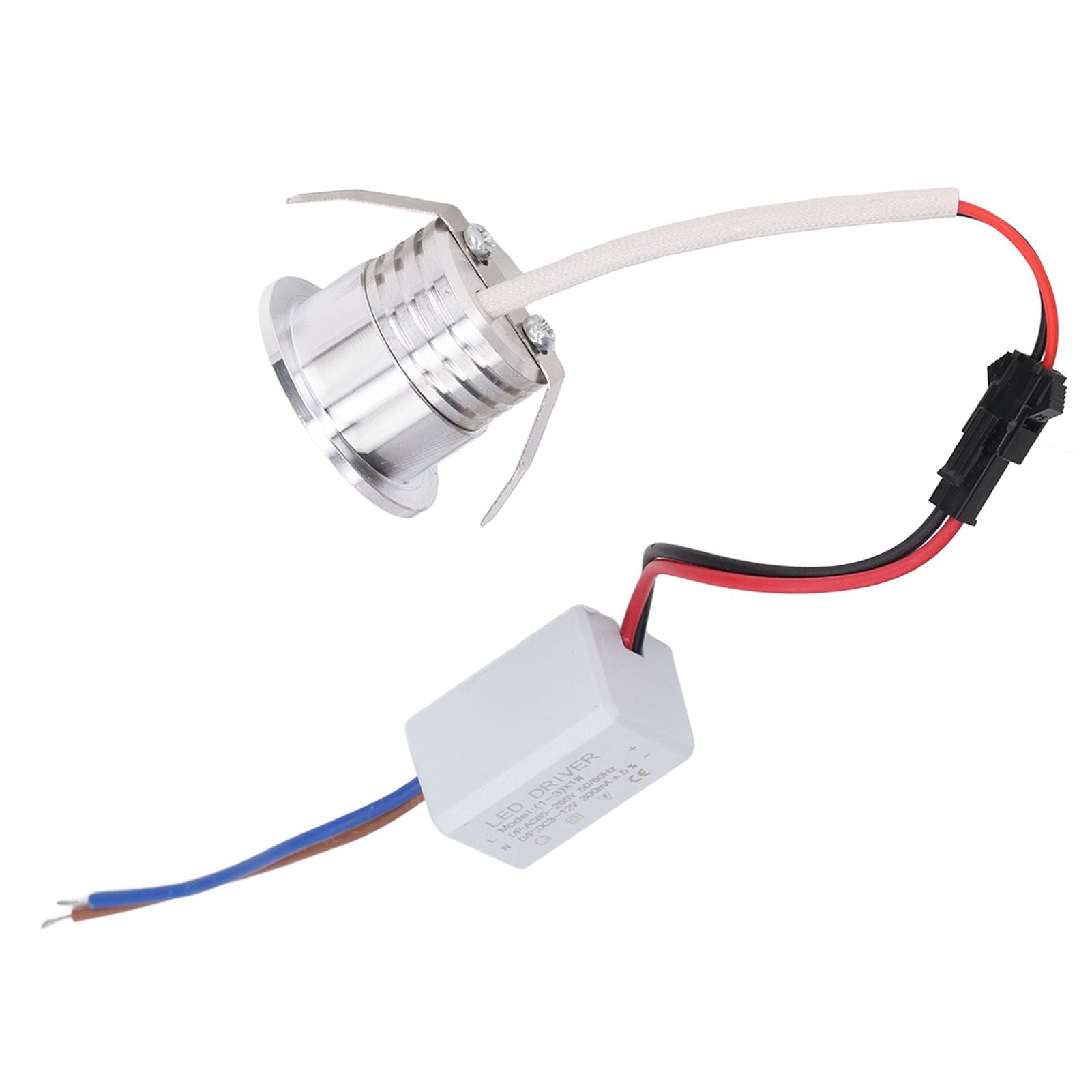 Mini Recessed COB Spotlight Stable Heat Dissipation LED Recessed Ceiling Spotlight 3W Silver Lamp Body AC85‑265V Natural Light 4000K