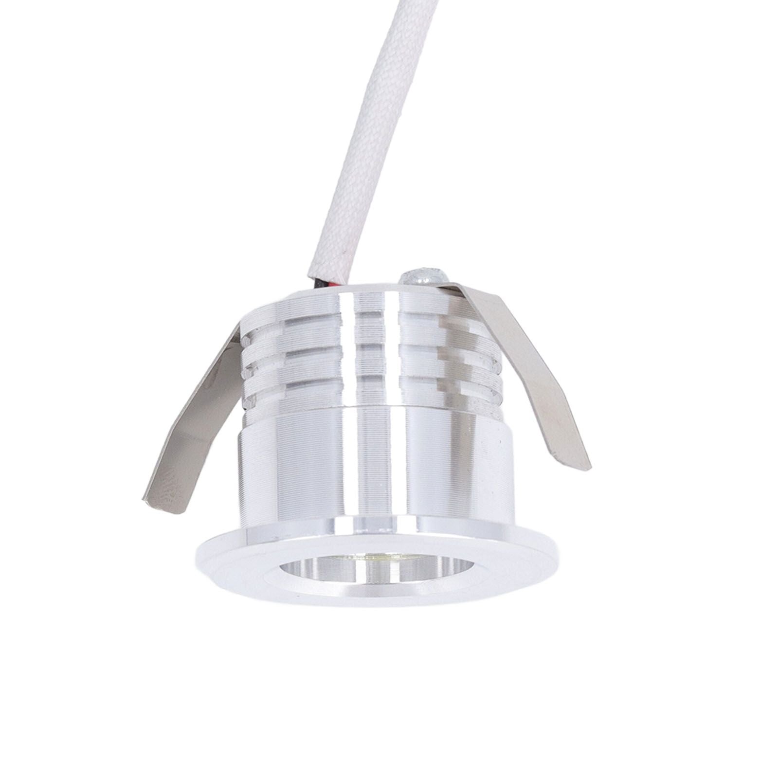 Mini Recessed COB Spotlight Stable Heat Dissipation LED Recessed Ceiling Spotlight 3W Silver Lamp Body AC85‑265V Natural Light 4000K