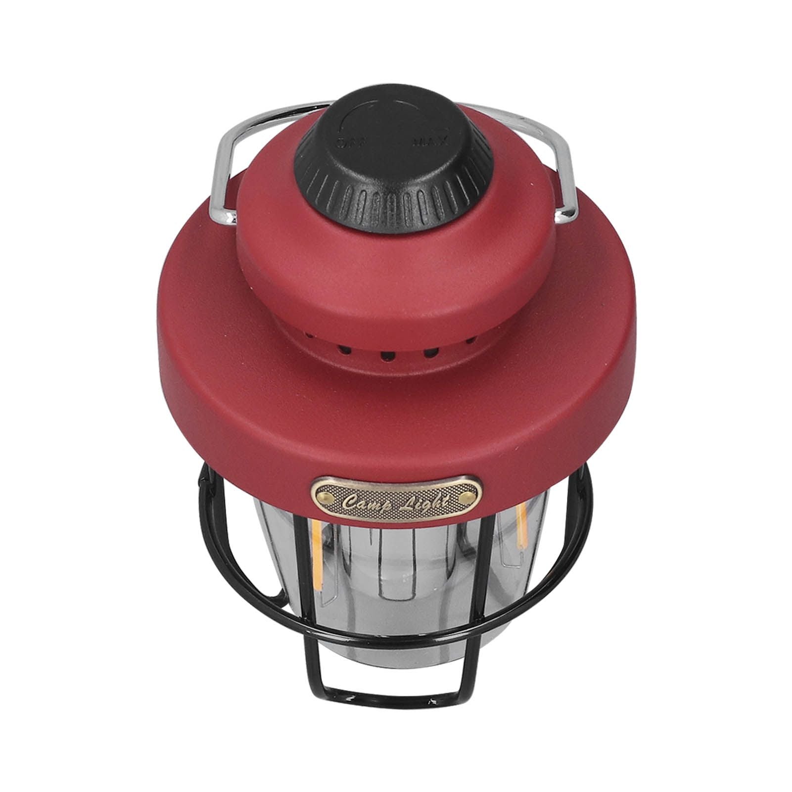 Camping Lantern Retro USB Charging 3 Light Modes IPX4 Waterproof Camping Lights for Outdoor Red