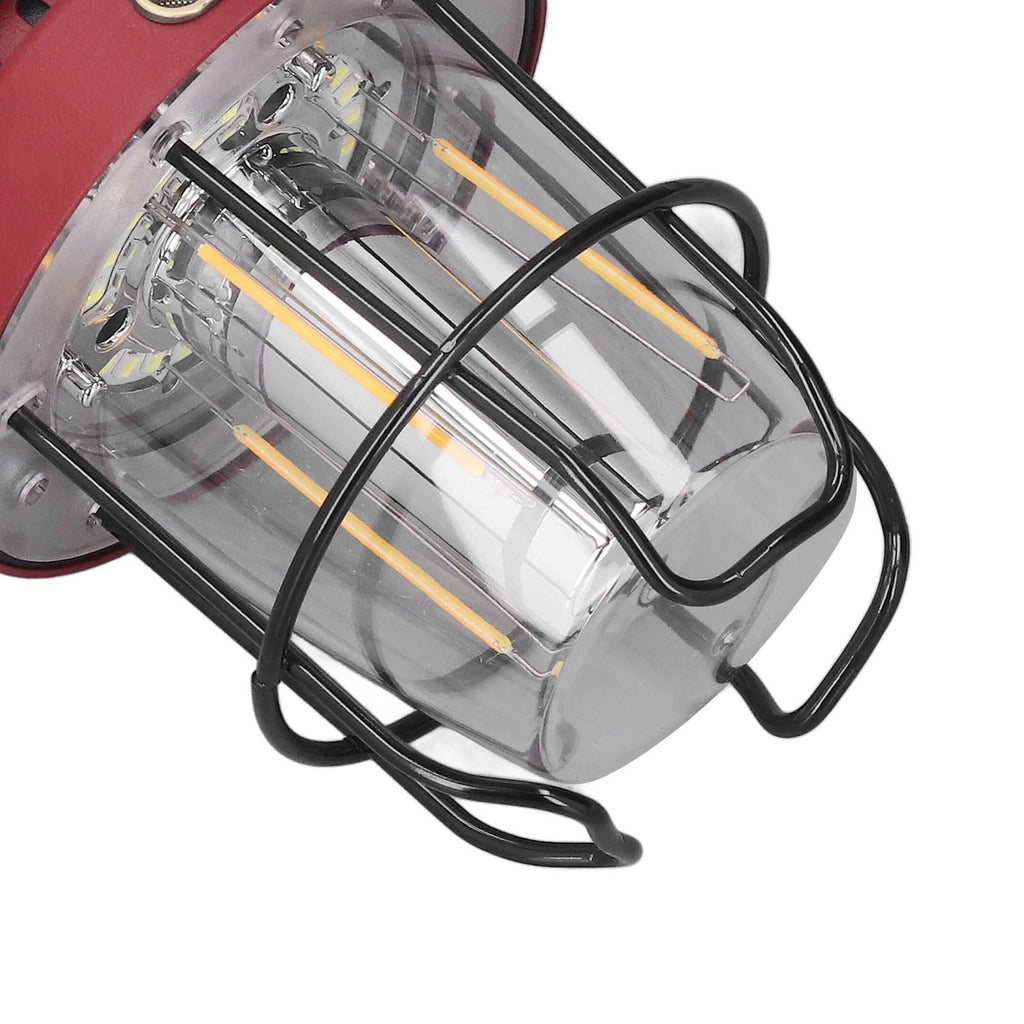 Camping Lantern Retro USB Charging 3 Light Modes IPX4 Waterproof Camping Lights for Outdoor Red