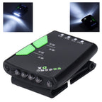 Smart Induction LED Clip On Cap Light USB Rechargeable Headlamp Hat Light with Power Display for Outdoor Fishing Black