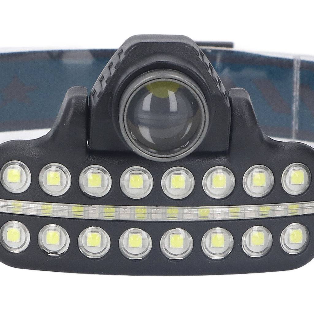 LED Headlamp Induction Type C Charging Red LED Warning Adjustable Head Flashlight for Work Camping