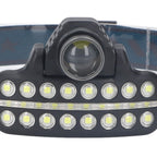LED Headlamp Induction Type C Charging Red LED Warning Adjustable Head Flashlight for Work Camping