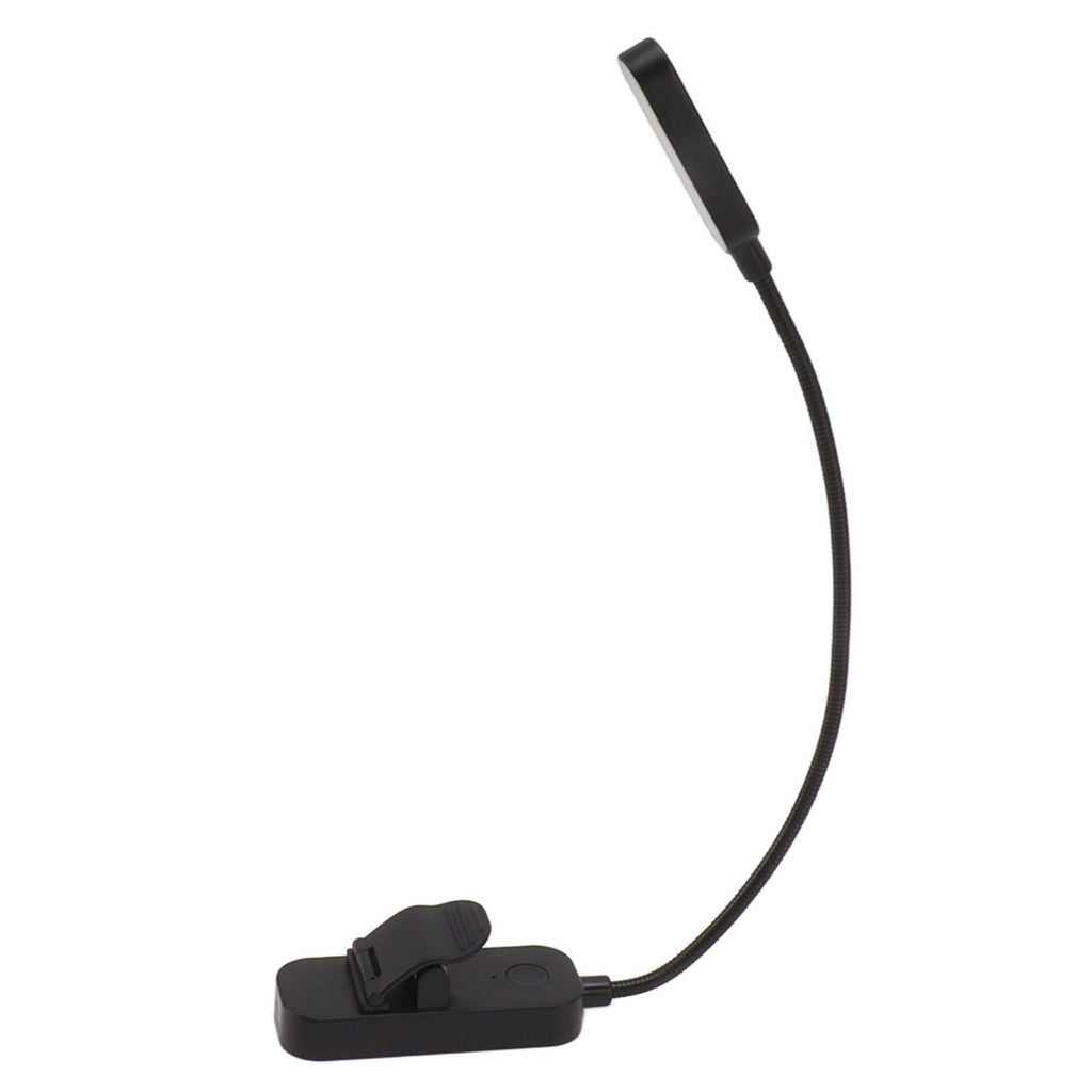 Book Light USB Rechargeable Blocking Reading Clip On Lamp 3 Brightness Stepless Dimming 8 LED Eye Care Sleep Aid Black