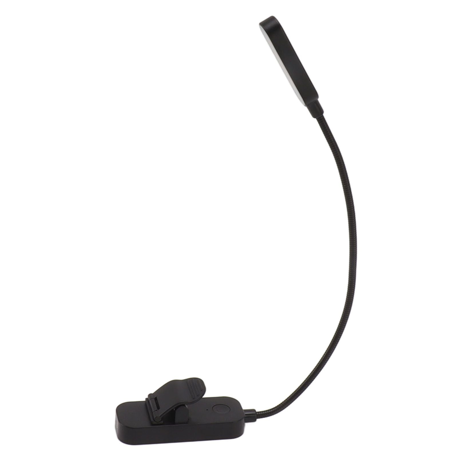 Book Light USB Rechargeable Blocking Reading Clip On Lamp 3 Brightness Stepless Dimming 8 LED Eye Care Sleep Aid Black