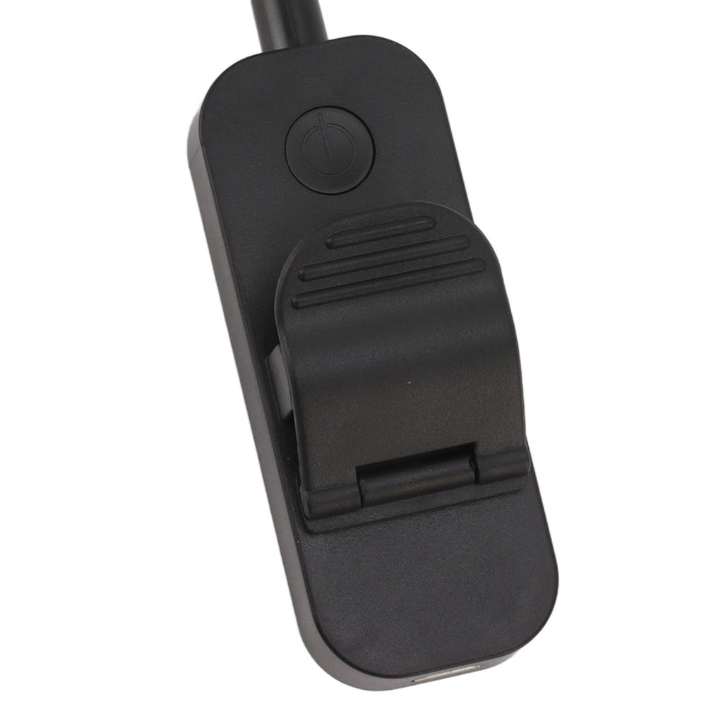 Book Light USB Rechargeable Blocking Reading Clip On Lamp 3 Brightness Stepless Dimming 8 LED Eye Care Sleep Aid Black