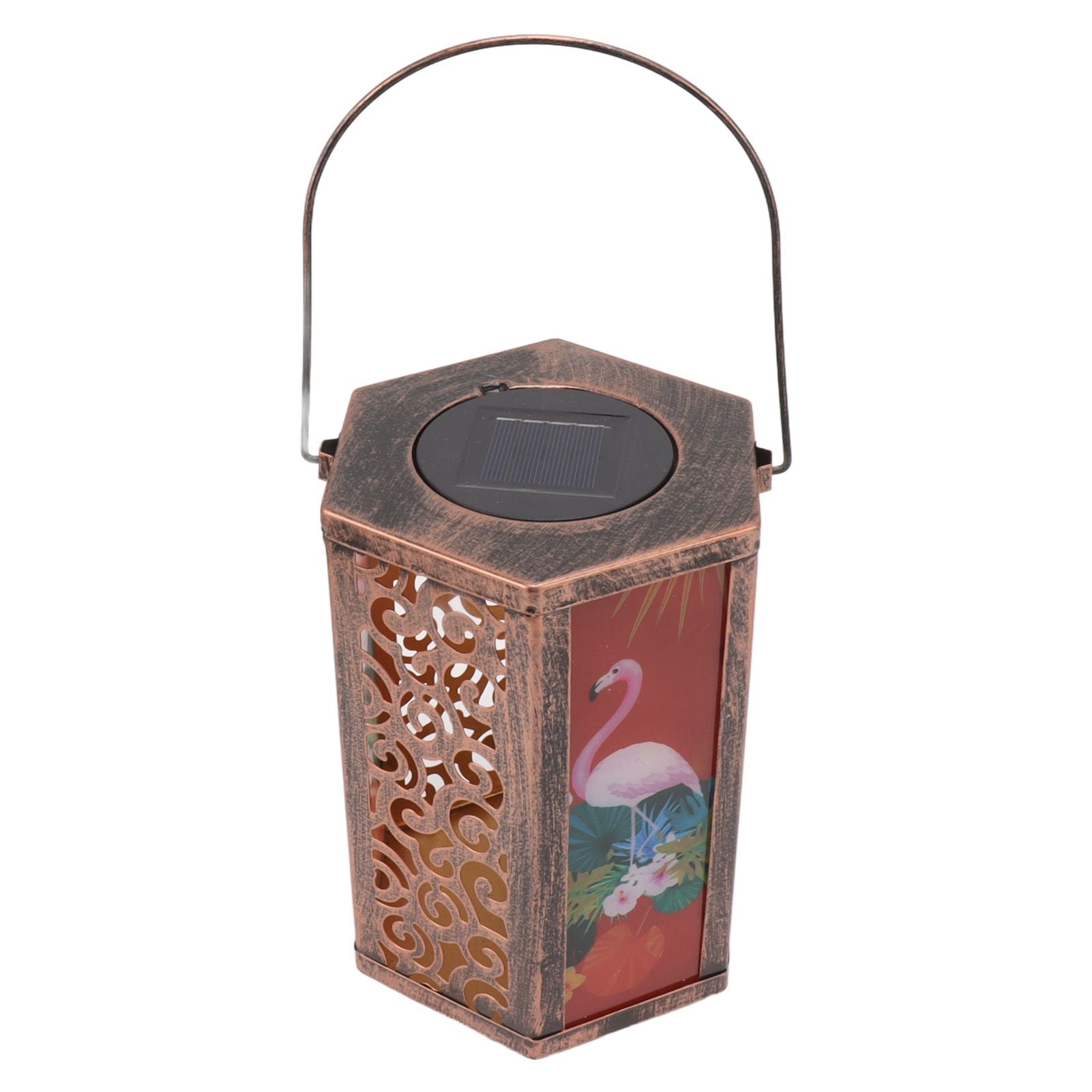 Garden Hanging Lights Waterproof LED Decorative Lighting Hexagonal Bird Pattern Lantern for Home Courtyard