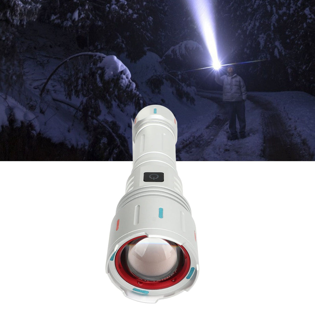 LED Flashlight 10000 Luminous Flux 5 Modes USB Type C Charge Waterproof Camping Flashlight for Hiking Travel Emergency