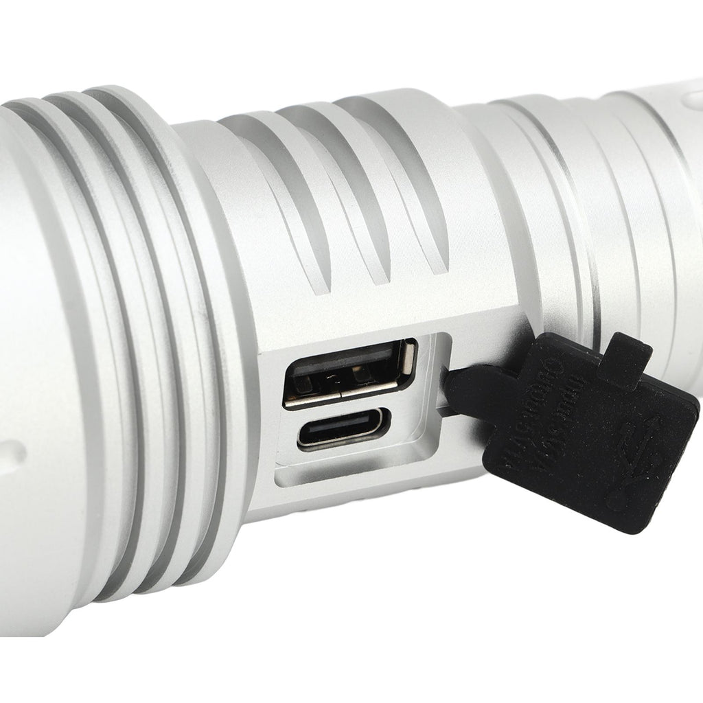 LED Flashlight 10000 Luminous Flux 5 Modes USB Type C Charge Waterproof Camping Flashlight for Hiking Travel Emergency