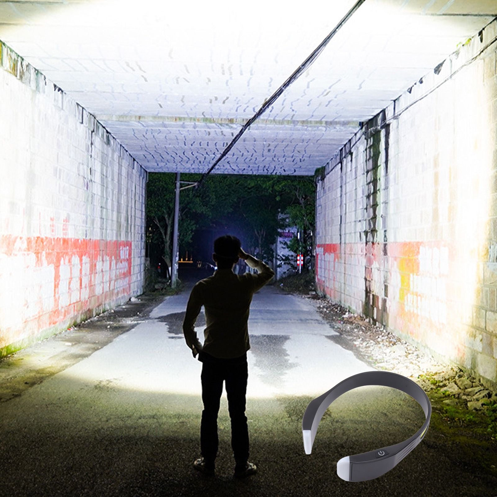 COB Head Torch Rechargeable LED Headlamp 2000lm Super Bright Lightweight 4 Modes for Running Camping Emergency Black
