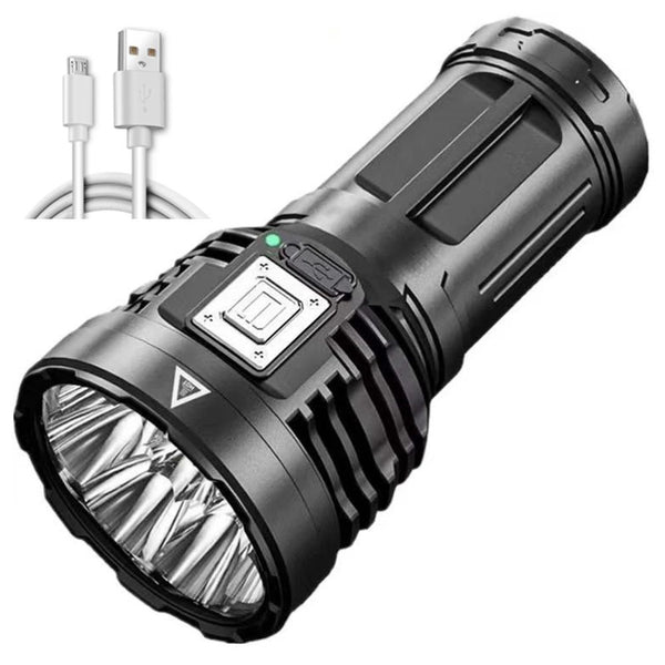 LED Outdoor Flashlight USB Rechargeable Super Bright Flashlight for Outdoor Camping Fishing Hiking