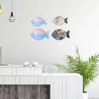 Wood Fish Hanging Ornament Wooden Fish Wall Art Decor for Beach Theme Fish Sculpture