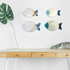Wood Fish Hanging Ornament Wooden Fish Wall Art Decor for Beach Theme Fish Sculpture