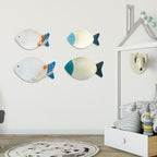 Wood Fish Hanging Ornament Wooden Fish Wall Art Decor for Beach Theme Fish Sculpture