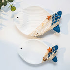 Wood Fish Hanging Ornament Wooden Fish Wall Art Decor for Beach Theme Fish Sculpture