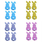 16Pcs Easter Bunny Cutlery Bags Rabbit Flatware Holder Tableware Utensil Storage Bags for Home Party Tabletop