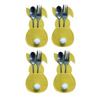 16Pcs Easter Bunny Cutlery Bags Rabbit Flatware Holder Tableware Utensil Storage Bags for Home Party Tabletop