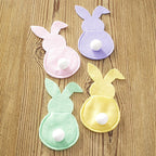 16Pcs Easter Bunny Cutlery Bags Rabbit Flatware Holder Tableware Utensil Storage Bags for Home Party Tabletop