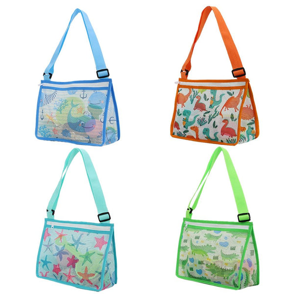 Children Beach Mesh Bag Kids Outdoor Net Storage Bag with Adjustable Strap Kids Sand Crossbody Bag for Toy