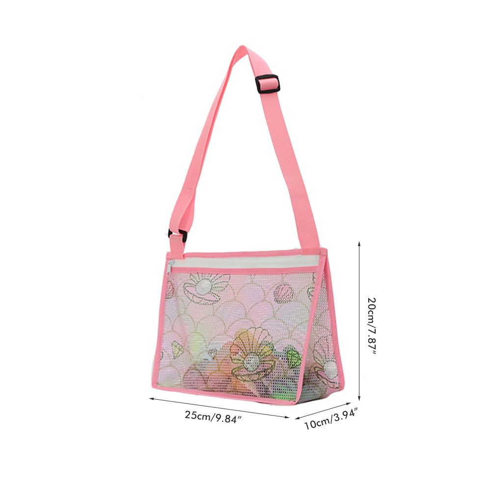 Children Beach Mesh Bag Kids Outdoor Net Storage Bag with Adjustable Strap Kids Sand Crossbody Bag for Toy