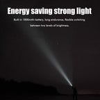 Portable Hand Crank Flashlight with Alarm FM Radio Function 1800mAh LED Generator Flashlight for Home Outdoor Camping Hiking