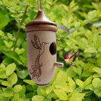 Hummingbird House Wooden Hummingbird Nest for Outside Hanging Garden Bird Feeder