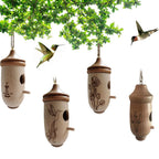 Hummingbird House Wooden Hummingbird Nest for Outside Hanging Garden Bird Feeder