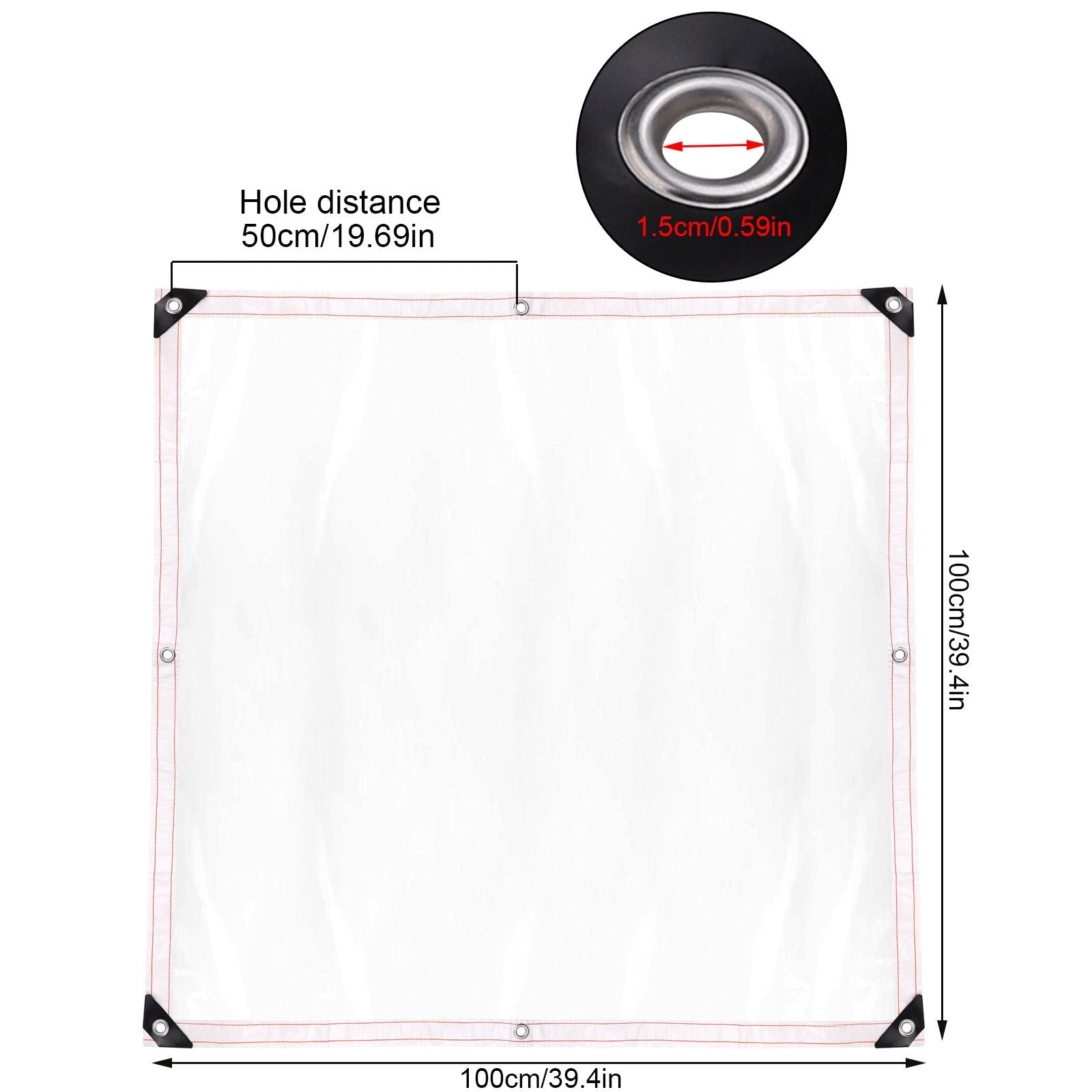 Transparent Rain Tarp Thickened PE Garden Plants Rain Shelter Cover for Courtyard Balcony