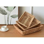 Rattan Storage Basket Basket Woven Snacks Fruit Basket Stackable Woven Bread Basket
