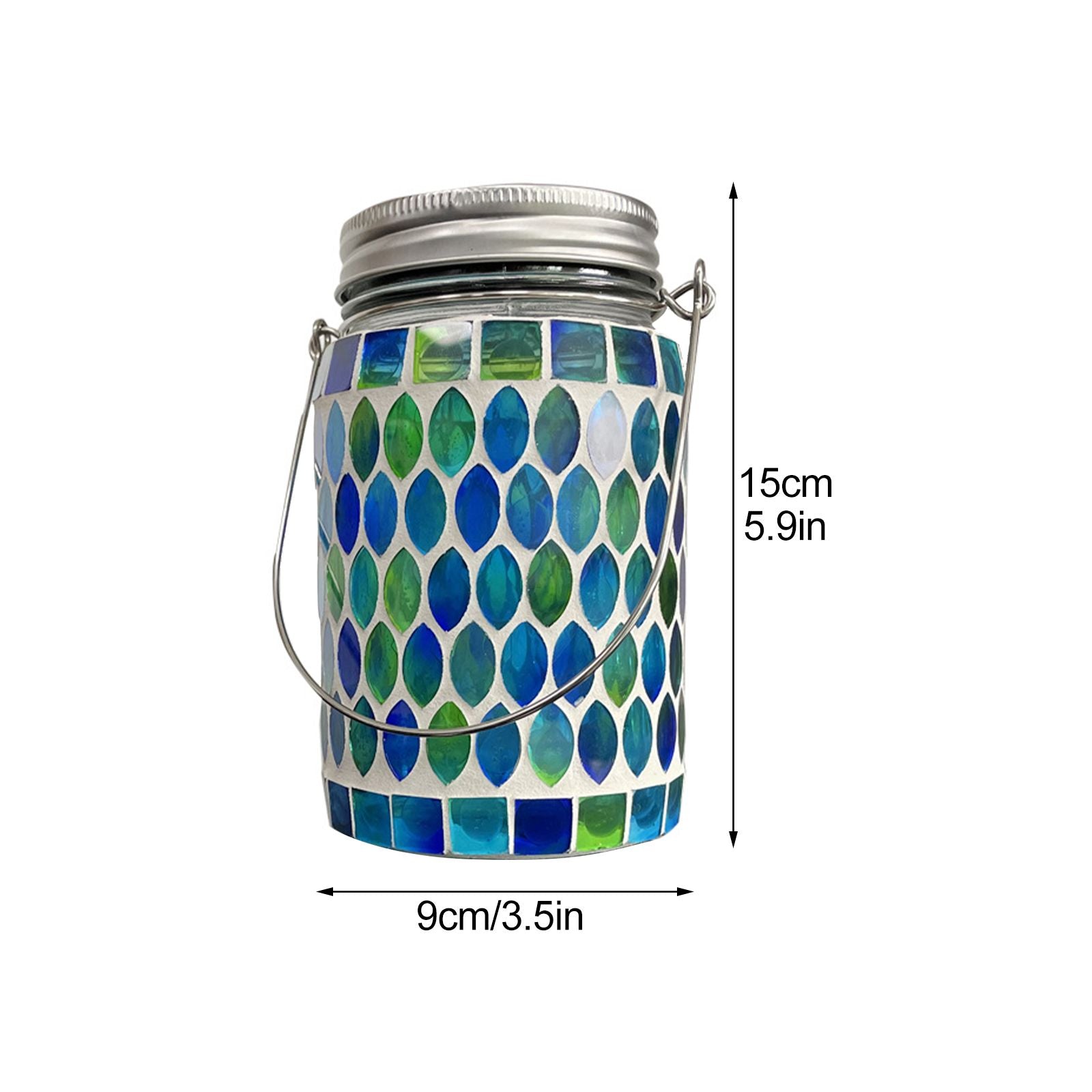 Solar Mosaic Lantern Light IP44 Waterproof Inlaid Fade Resistant Mosaic Glass Light