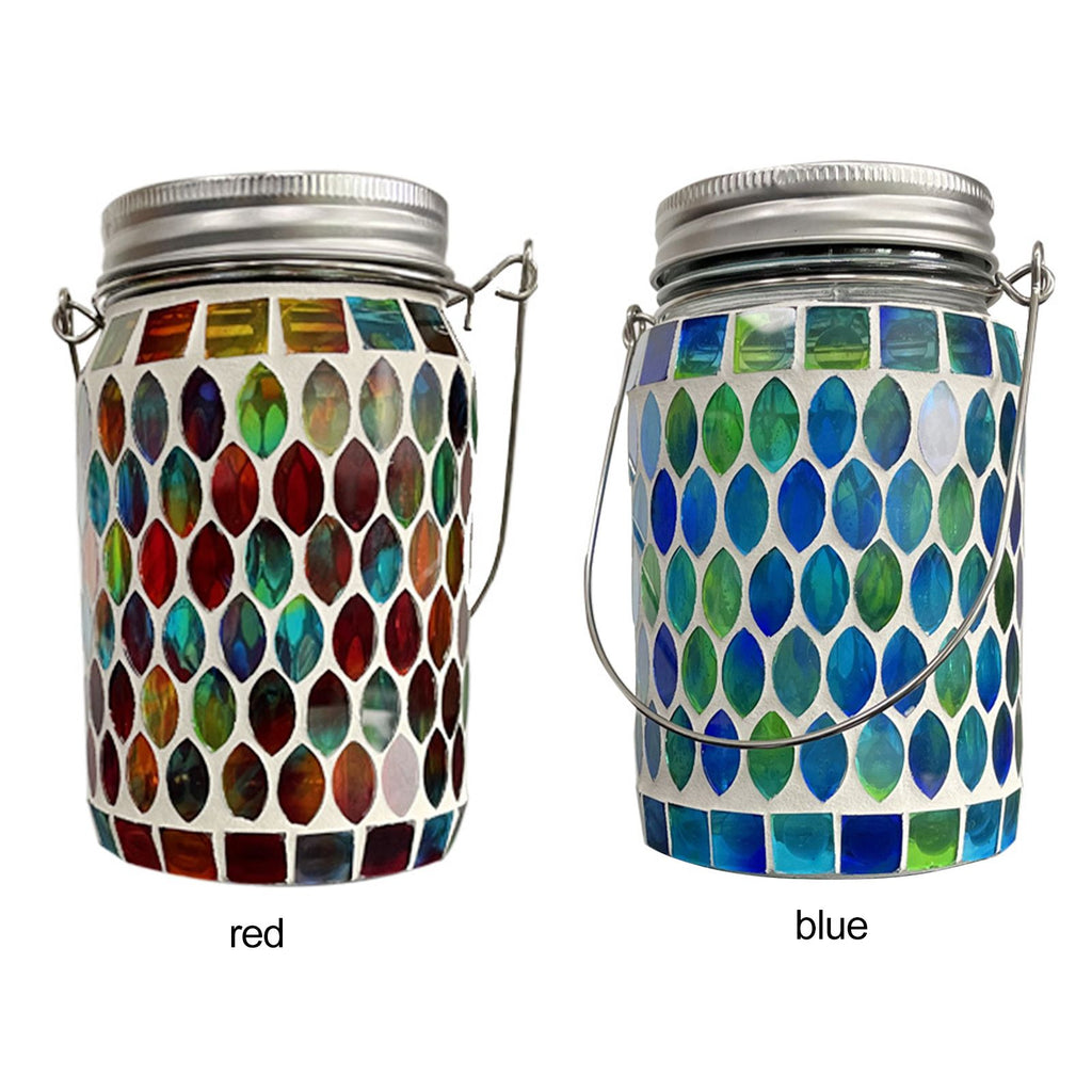 Solar Mosaic Lantern Light IP44 Waterproof Inlaid Fade Resistant Mosaic Glass Light