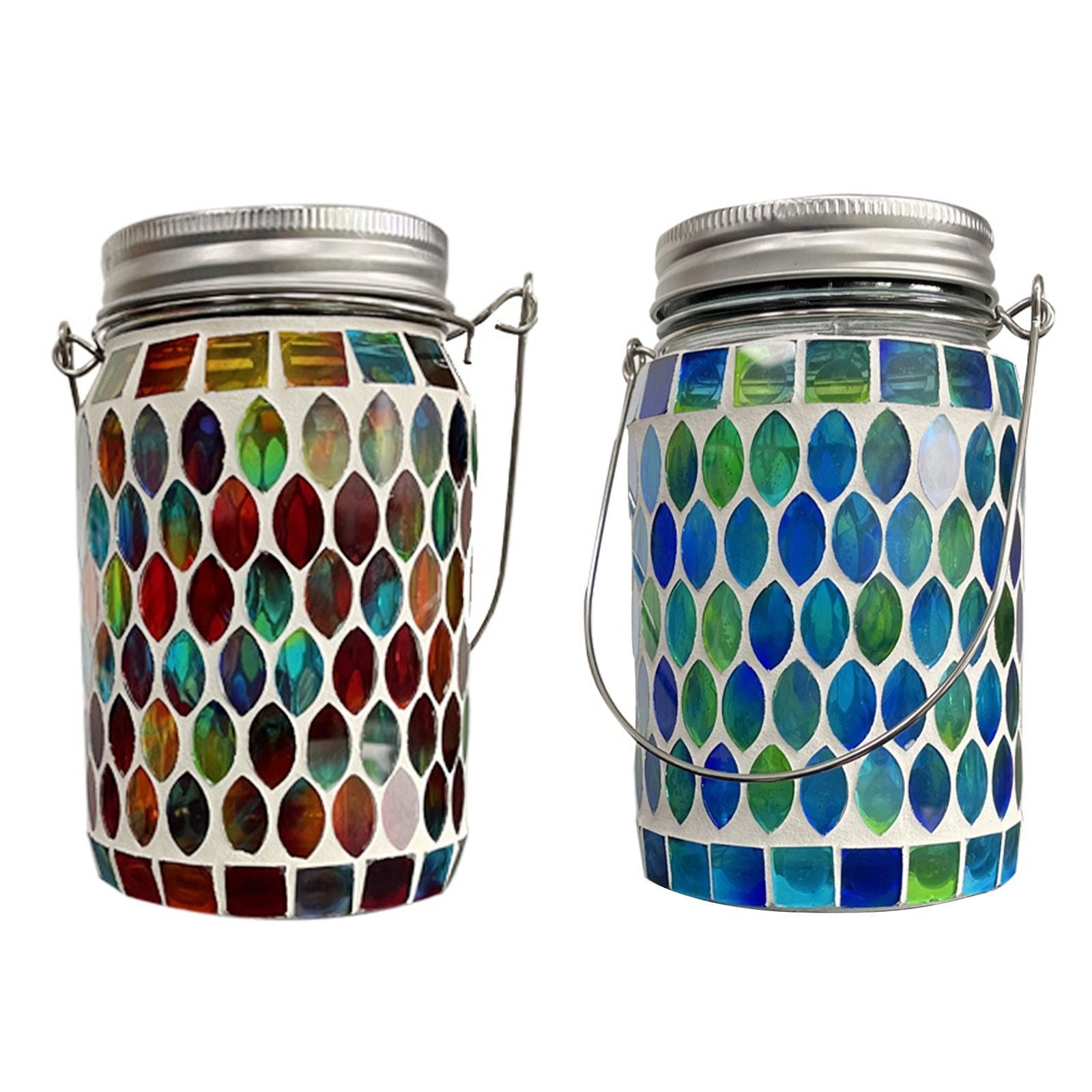 Solar Mosaic Lantern Light IP44 Waterproof Inlaid Fade Resistant Mosaic Glass Light