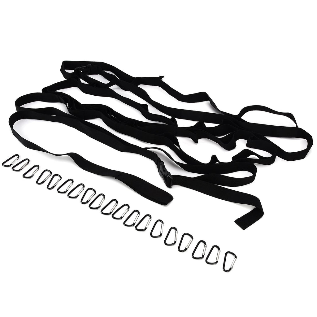 Outdoor Camping Lanyard Hanger with 19 Loops Campsite Storage Strap for Hanging Camping Equipment