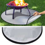 Fire Pit Mat Heat Resistant Grill Deck Protector Double Sided Round Lawn Mat for Outdoor Camping101.5cm / 40in