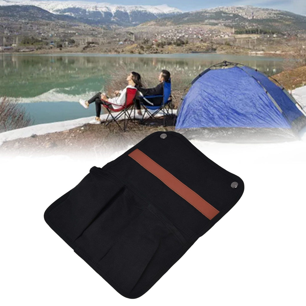 Storage Hanging Bag Portable Light Weight Side Multifunctional Chair Armrest Storage Bag for Outdoor Camping PicnicBlack