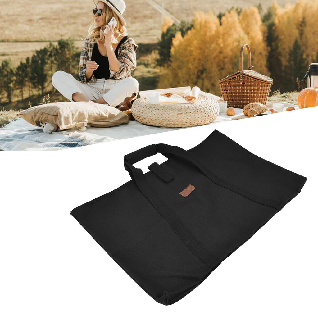 Folding Table Storage Bag Sponge Interlayer Waterproof Oxford Cloth Black Outdoor Multifunctional Carrying Bag for Picnic