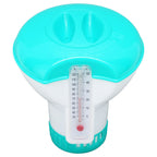 Spa Chemical Dispenser with Thermometer Reusable Lake Blue Swimming Pool Chlorine Tablet Floater