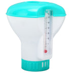 Spa Chemical Dispenser with Thermometer Reusable Lake Blue Swimming Pool Chlorine Tablet Floater