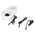 800ml Portable Electric Car Kettles Car Water Dispenser with White Base Silicone Sealing Ring Cover for Travel Boil WaterBlack