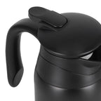 800ml Portable Electric Car Kettles Car Water Dispenser with White Base Silicone Sealing Ring Cover for Travel Boil WaterBlack