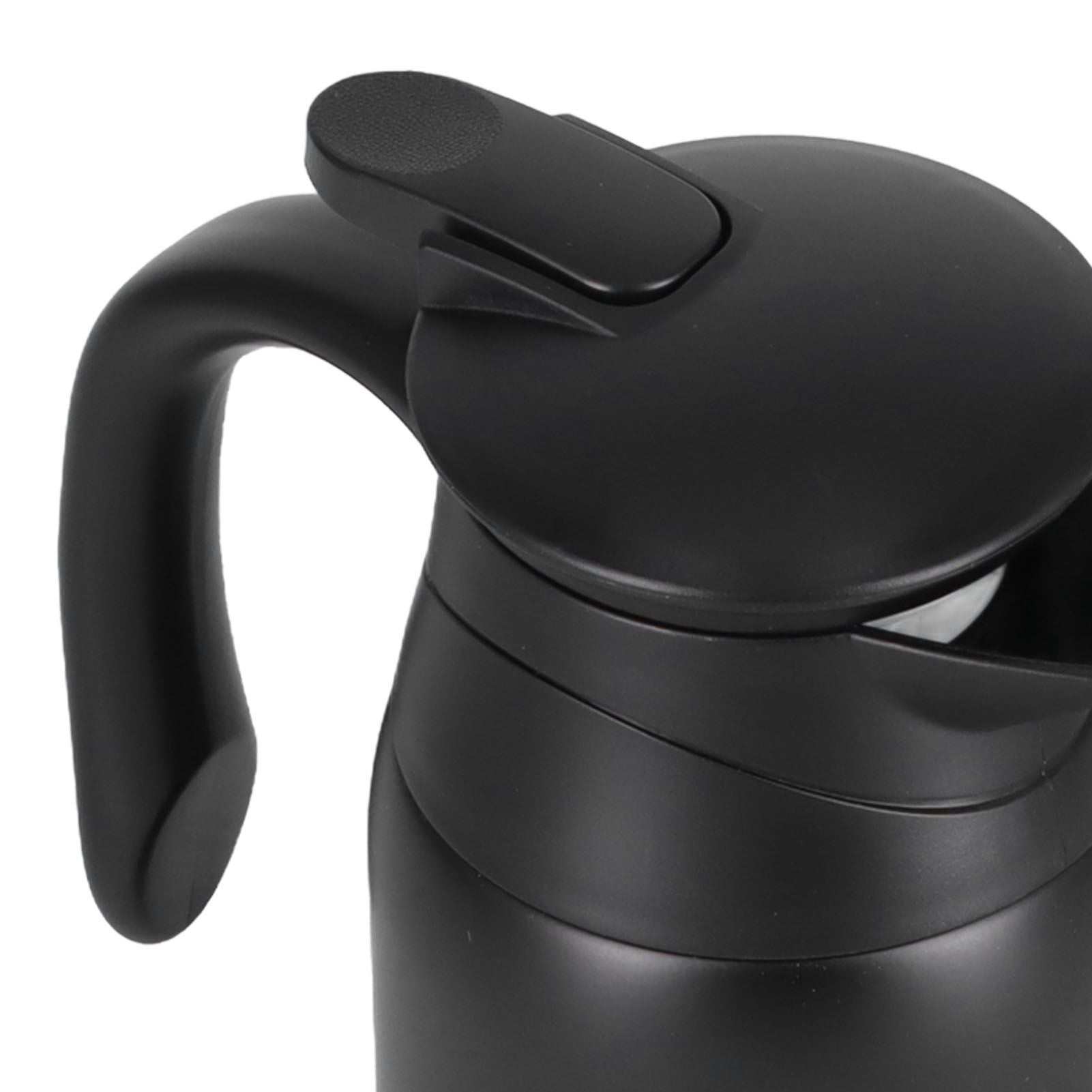 800ml Portable Electric Car Kettles Car Water Dispenser with White Base Silicone Sealing Ring Cover for Travel Boil WaterBlack