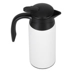 800ml Portable Electric Car Kettles Car Water Dispenser with White Base Silicone Sealing Ring Cover for Travel Boil WaterWhite