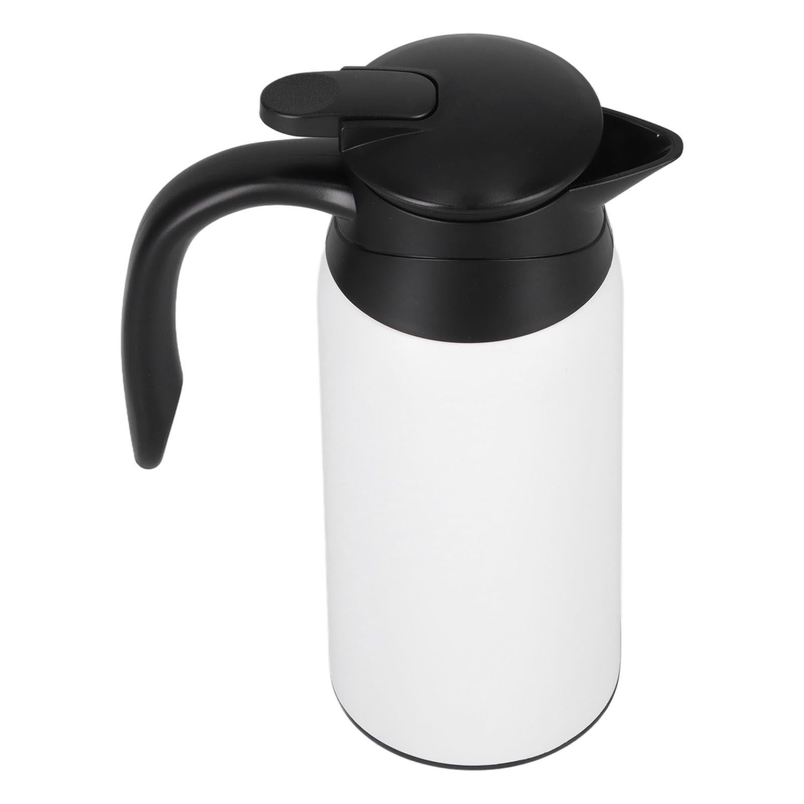800ml Portable Electric Car Kettles Car Water Dispenser with White Base Silicone Sealing Ring Cover for Travel Boil WaterWhite