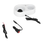 800ml Portable Electric Car Kettles Car Water Dispenser with White Base Silicone Sealing Ring Cover for Travel Boil WaterWhite
