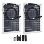 2 Pcs Solar Panels Kit 15W Portable Monocrystalline Solar Panel Charger for Outdoor Boat Caravan RV Charging