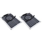 2 Pcs Solar Panels Kit 15W Portable Monocrystalline Solar Panel Charger for Outdoor Boat Caravan RV Charging