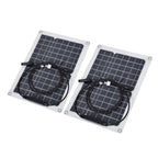 2 Pcs Solar Panels Kit 15W Portable Monocrystalline Solar Panel Charger for Outdoor Boat Caravan RV Charging
