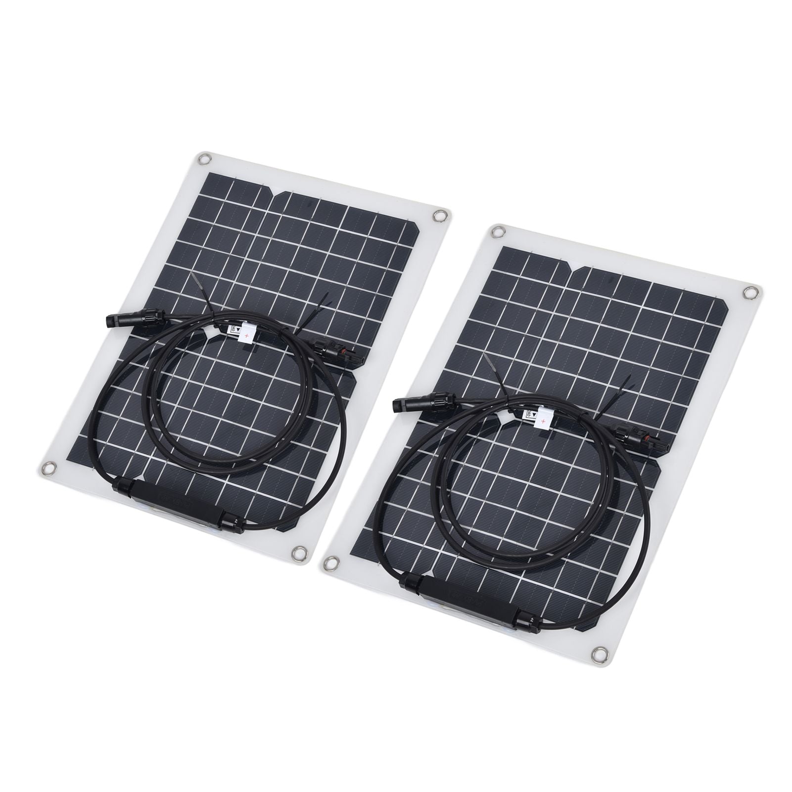 2 Pcs Solar Panels Kit 15W Portable Monocrystalline Solar Panel Charger for Outdoor Boat Caravan RV Charging