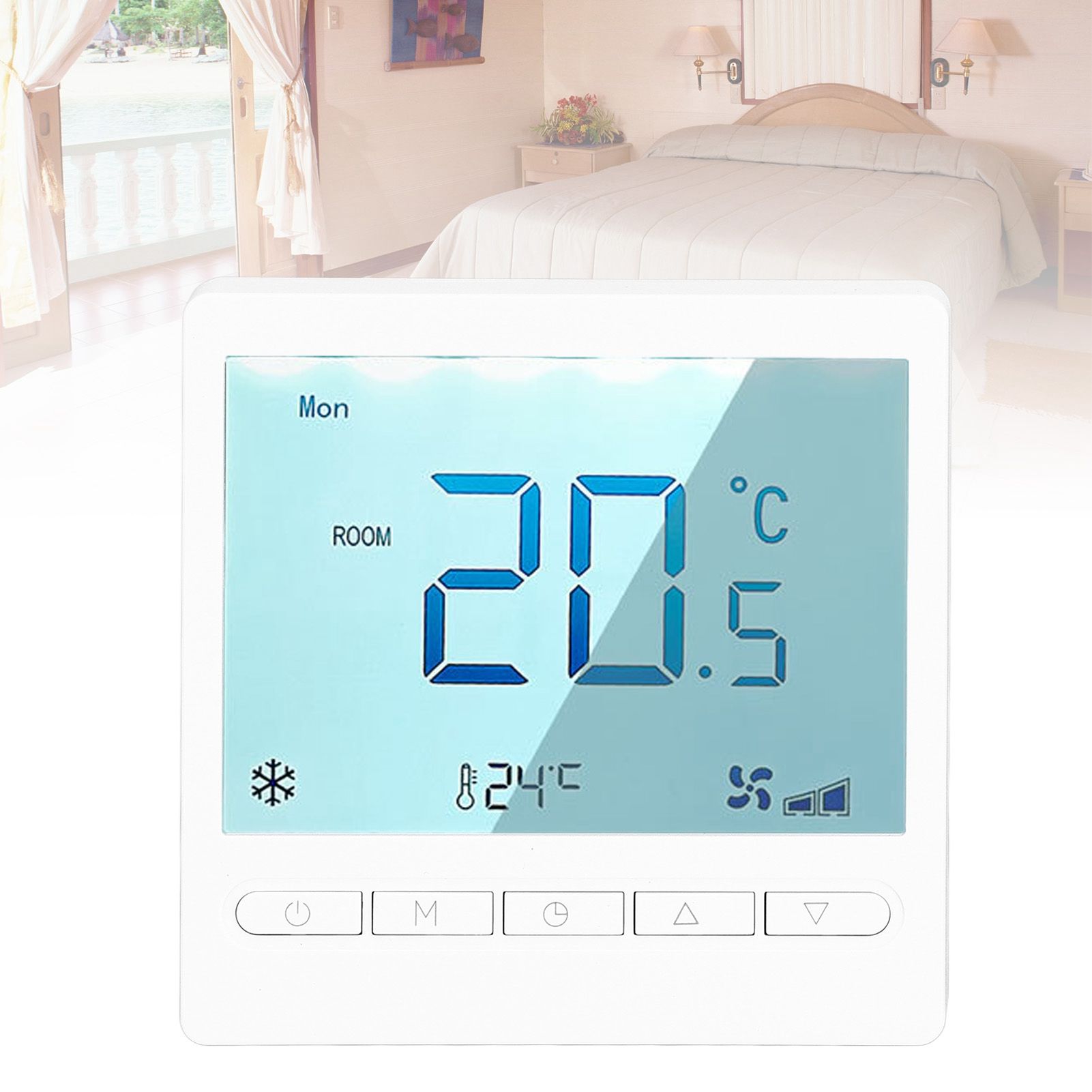 Programmable Thermostat High Accuracy Large Screen LCD Thermostat for Living Room Bedroom Dining Room Hall AC230V